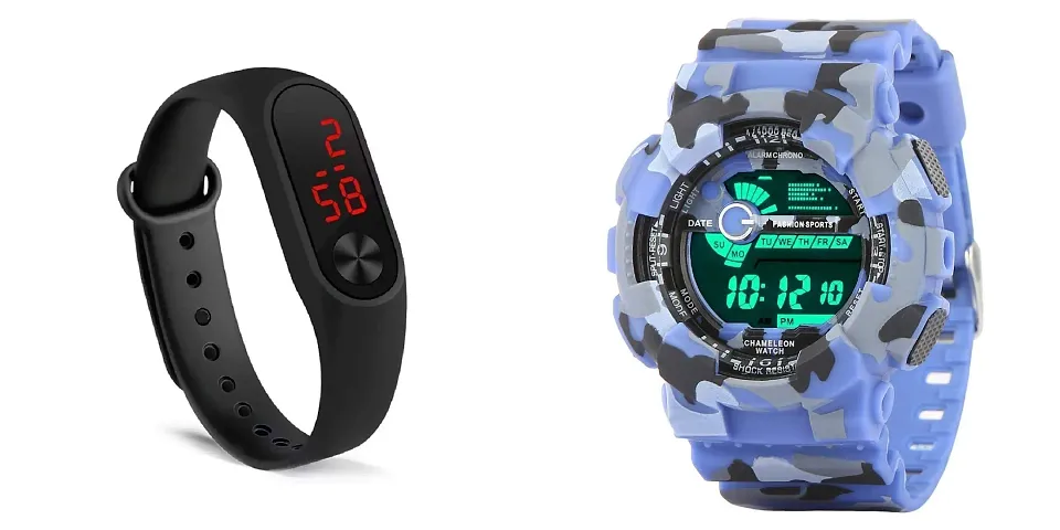 Classy Digital Watches for Unisex, Pack of 2