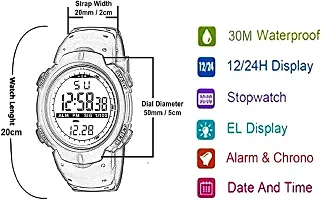 Emartos Digital Watch for Men's  Boy's (Multicolored Silver Dial, Black Colored Strap)-thumb4