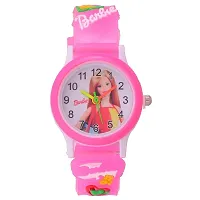 Emartos Red, Orange, and Pink Barbie Analog Watch for Girls-thumb1