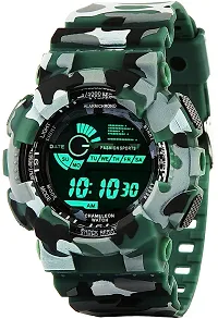 Emartos Digital Men's Watch (Multicolored Dial Green Colored Strap)-thumb2