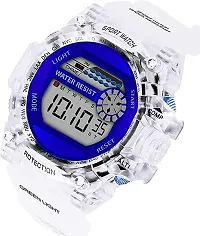 Emartos Transparent Strap Watch Heavy Quality Digital Alarm Shockproof Multi-Functional Automatic Waterproof Digital Sports Watch for Men's Kids Watch for Boys (Blue)-thumb3