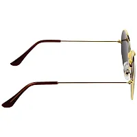 Emartos Gandhi Round Shape UV Protection Sunglasses/Frame For Men & Women (Gold)-thumb2
