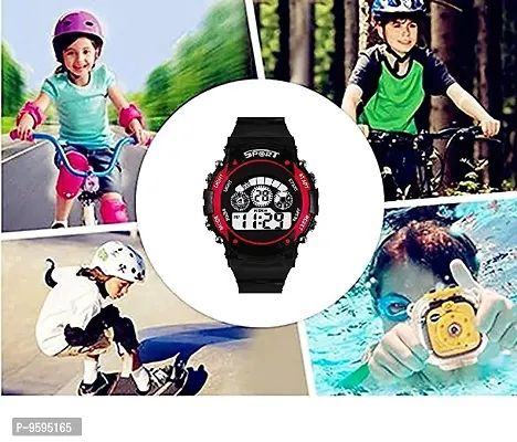 Emartos Digital 7 Light Round Dial Black Strap Watch for Boy's and Girl's (RED, Blue) (4-9 Year)-thumb5