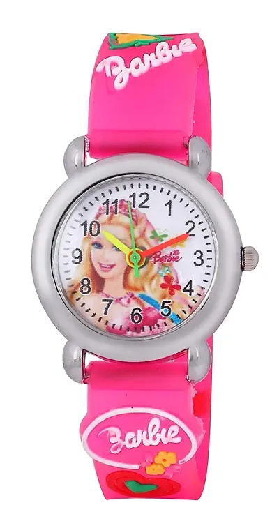 Emartos Barbie White dial Analog Kids Wrist Watch [3-10 Year]