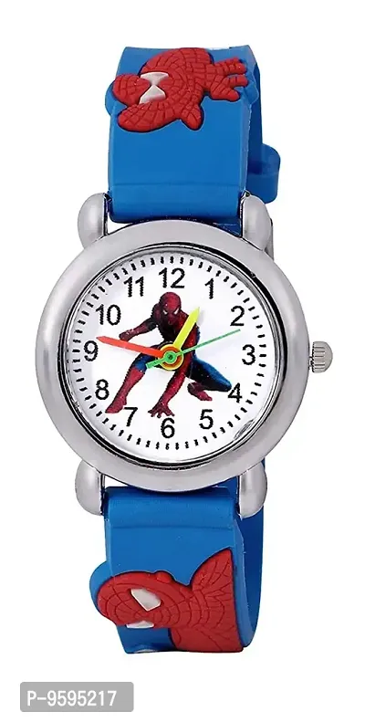 Emartos Analogue White dial Spiderman Kids Watches for Boys and Girls [3-10 Years] (Blue)-thumb0