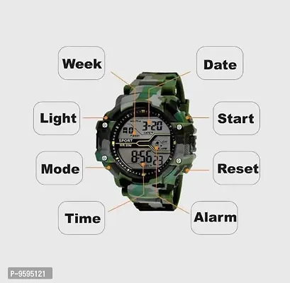 Emartos Army Sports Digital Men's  Boy's Watch (Grey Dial Green Colored Strap)-thumb5