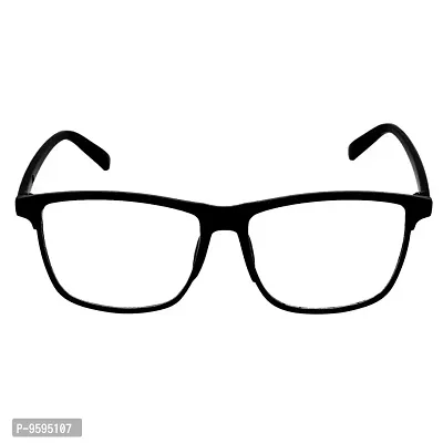 Emartos Black Transparent UV Protection Rectangular Sunglasses Frame For Men & Women (Clear)-thumb0