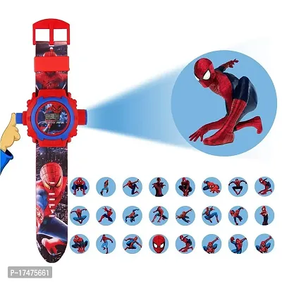 Emartos Spiderman Digital 24 Images Projector Watch for Kids Boys Rubber Material Watch, Diwali Gift, Birthday Return Gift, Best Digital Toy Watch for Boy's  Girl's