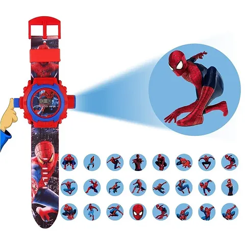 Emartos Spiderman Digital 24 Images Projector Watch for Kids Boys Rubber Material Watch, Diwali Gift, Birthday Return Gift, Best Digital Toy Watch for Boy's Girl's