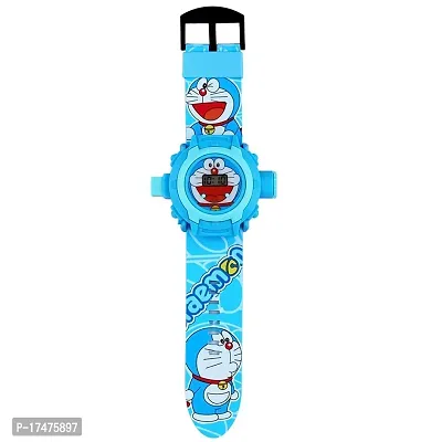 Emartos Unisex Kids Doraemon PVC Rubber Plastic Digital Wrist Projector Watch with 24 Images (Blue)-thumb3