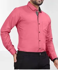 Men Regular Fit Solid Spread Collar Formal Casual Shirt-thumb1