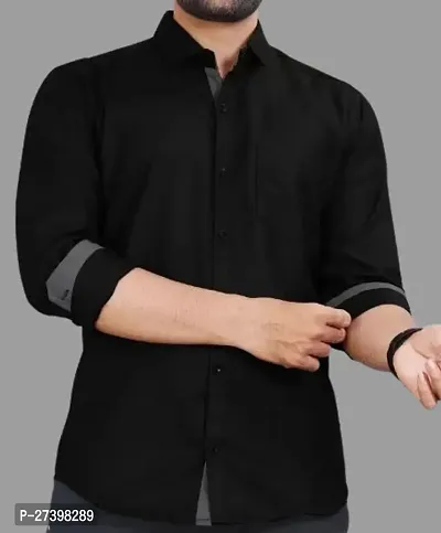 Men Regular Fit Solid Spread Collar Formal Casual Shirt