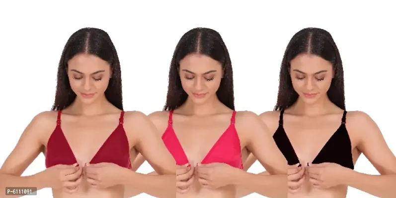 Womens premium quality front open bra pack of 3