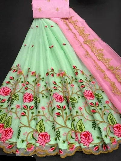 Attractive Net Embroidered Lehenga Choli