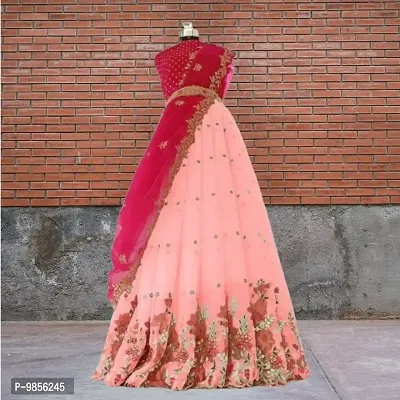 Stylish Heavy Net Embroidered Lehenga Choli With Dupatta For Women