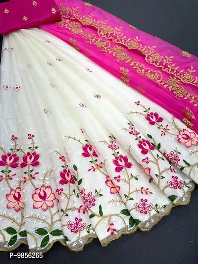 Stylish Heavy Net Embroidered Lehenga Choli With Dupatta For Women