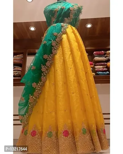 Attractive MULTY THRED EMBROIDERY WORK LAHENGA For Women