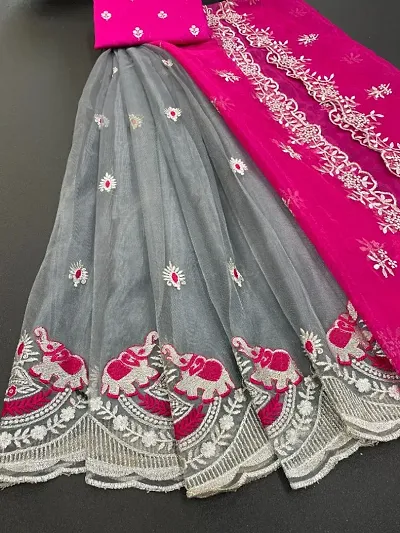 Beautiful Net Semi Stitched Lehenga Choli