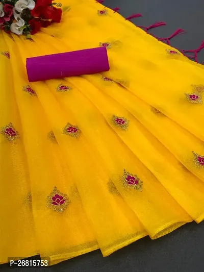 Fancy Net Saree With Blouse Piece For Women