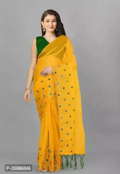 Fancy Silky Net Saree With Blouse Piece For Women-thumb3