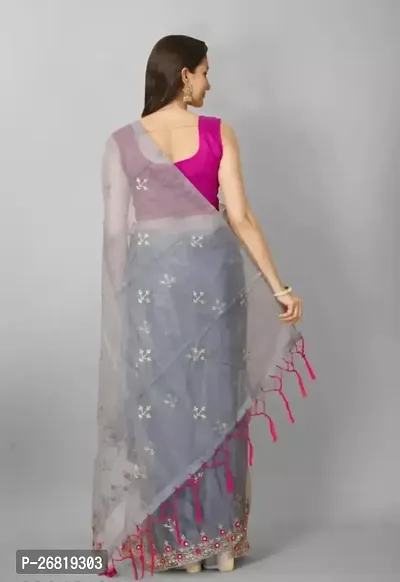 Fancy Net Saree With Blouse Piece For Women-thumb3