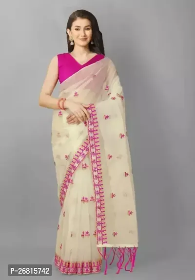 Fancy Net Saree With Blouse Piece For Women-thumb3