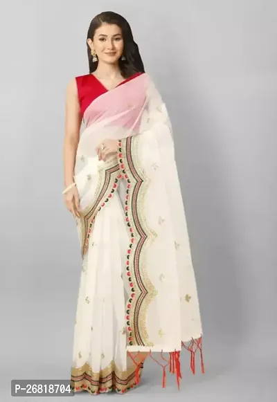 Fancy Net Saree With Blouse Piece For Women-thumb2