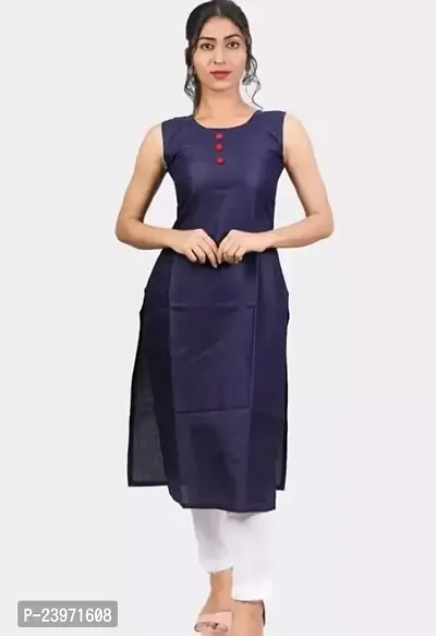 Fancy Cotton Slub Kurtis For Women-thumb0