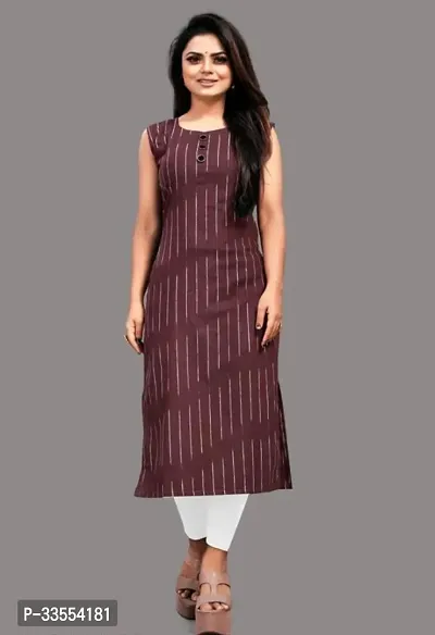 Stylish Maroon Cotton Kurta For Women-thumb0