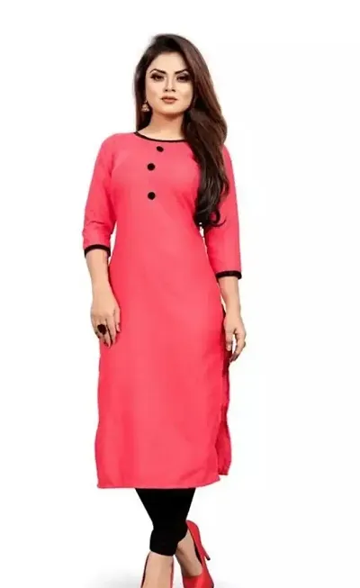 Stylish Solid Cotton Blend Kurti