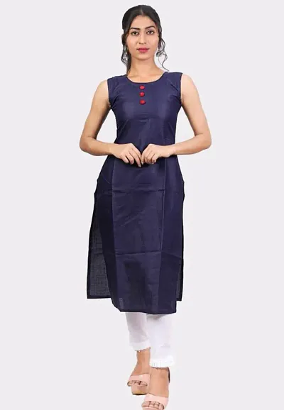 Beautiful Blend Sleeveless Stitched Kurta for Women