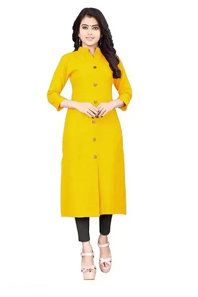 Women's Collar-Button Kurta With Show Button