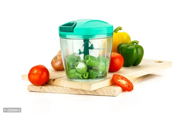 Multipurpose Manual Handy Plastic Chopper For Vegetable With 3 Stainless Steel Blade 950 ml-thumb0