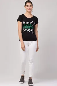 GIBBS Black Printed T Shirt for Womens  Girls Over Thinking T-Shirt XXL-thumb2