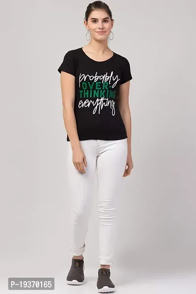 GIBBS Black Printed T Shirt for Womens  Girls Over Thinking T-Shirt XXL-thumb3