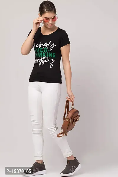 GIBBS Black Printed T Shirt for Womens  Girls Over Thinking T-Shirt XXL-thumb4