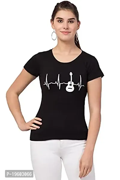 Gibbs Regular Fit T Shirt for Womens  Girls Printed T Shirt Half Sleeves Black-thumb0