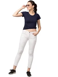 Gibbs Women's T Shirt Regular fit Round Neck Half Sleeve Cotton T Shirt for Womens (Navy Blue, Medium)-thumb4