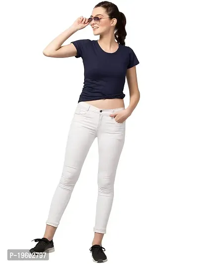 Gibbs Women's T Shirt Regular fit Round Neck Half Sleeve Cotton T Shirt for Womens (Navy Blue, Medium)-thumb5