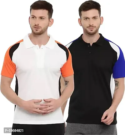 Gibbs Polo Collar t Shirts for Men Combo Dry Fit Sports t Shirts for Men (M, L, XL, XXL) Honeycomb Fabric Superfast Dry Sport Tshirt-thumb0