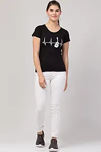 Gibbs Regular Fit T Shirt for Womens  Girls Printed T Shirt Half Sleeves Black-thumb1