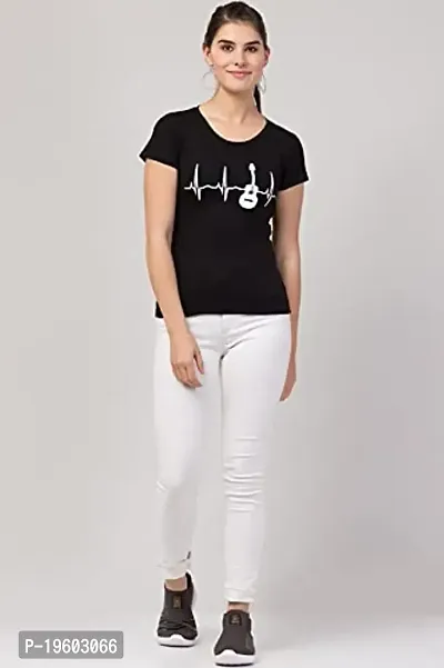 Gibbs Regular Fit T Shirt for Womens  Girls Printed T Shirt Half Sleeves Black-thumb2