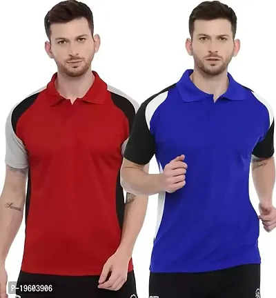 Gibbs Sport Polo Collar t Shirts for Men Combo 2 Dry Fit Sports t Shirts for Men (M, L, XL, XXL) Honeycomb Fabric Superfast Dry-thumb0