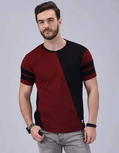 Men's Cotton Blend Round Neck T Shirt