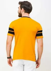 Stylish Cotton Colourblocked Round Neck T-shirt For Men-thumb3
