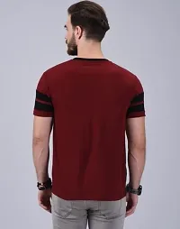 Stylish Cotton Colourblocked Round Neck T-shirt For Men-thumb1