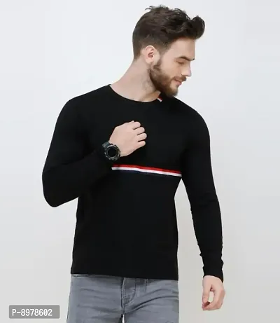 Stylish Round Neck Cotton Full Sleeve T-shirt For Men-thumb0