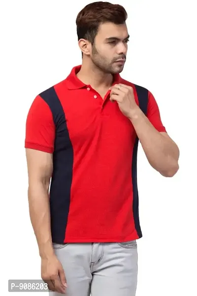 Men Colorblocked Polo T-shirt