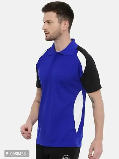 Men Colourblocked Polo T-shirt-thumb0