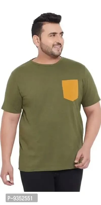 Olive Cotton Tshirt For Men-thumb0